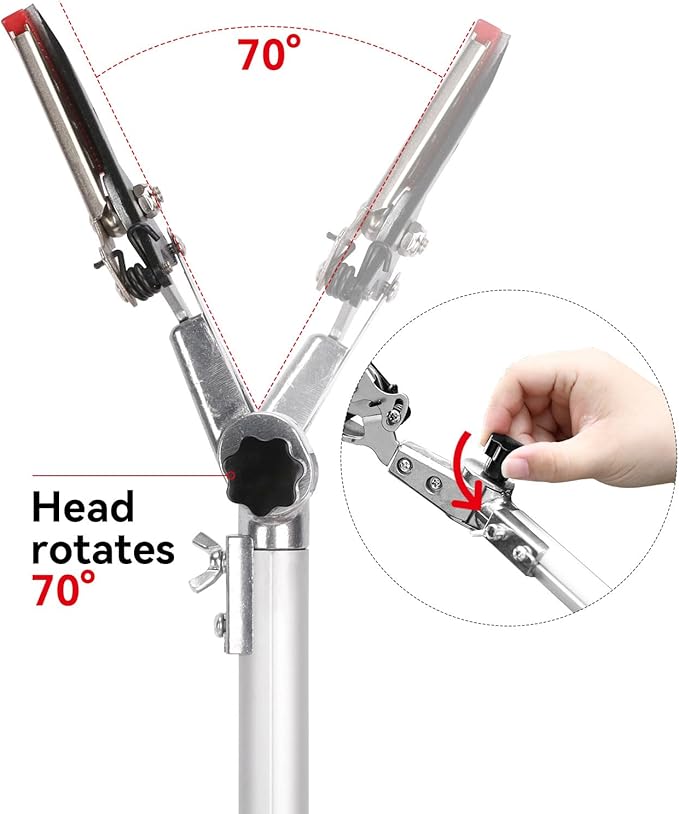 LeafLux Extendable Tree Cutter, 3.67-5.45 FT Telescopic Pole Pruner, Lightweight Aluminum Handle, Teflon-Coated Blade, Cuts Up to 1/2 Inch, Ideal for Fruit Picking & Tree Branch Cutting | LFX101