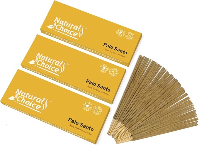 Sticks 100 Grams, Low Smoke Traditional Incense Sticks Made from Scratch, Never Dipped (PALO Santo, 3 Pack)