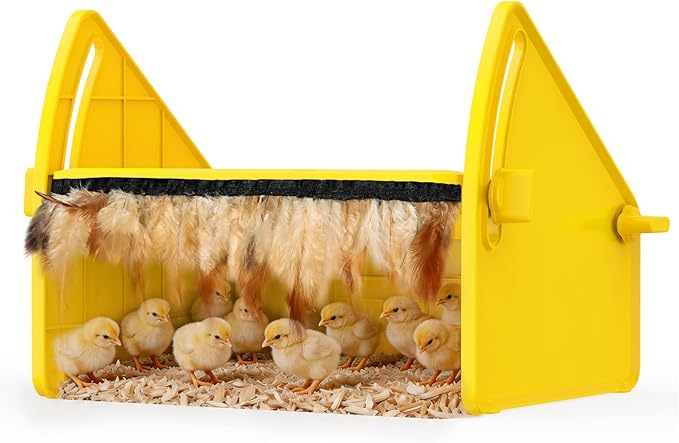 Heating Brooder Plate for Chicks Ducklings, Adjustable 3 Levels Temperature Brooder House for Keeping Poultry Warm(Yellow, L)