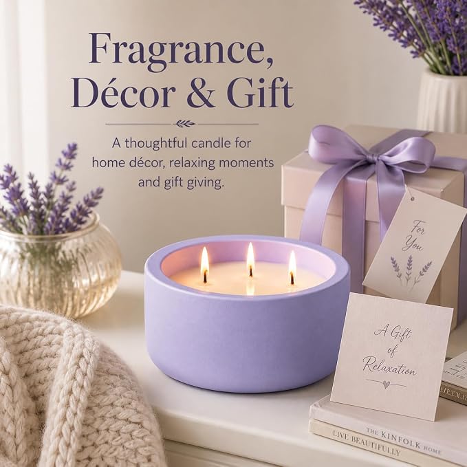 Scented Candles for Home Scented, Non Toxic Soy Candle for Women & Men, Matte Ceramic Jar Perfect Luxury Home Fragrance, Elegant Décor & Gift