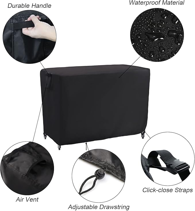 Kingling Outdoor Prep Table Cover 48 Inch, Waterproof Stainless Steel Table Cover Metal Outdoor Table Covers Weather Protection for Patio Kitchen Prep/Work Tables - 48''L x 30''W x 35''H
