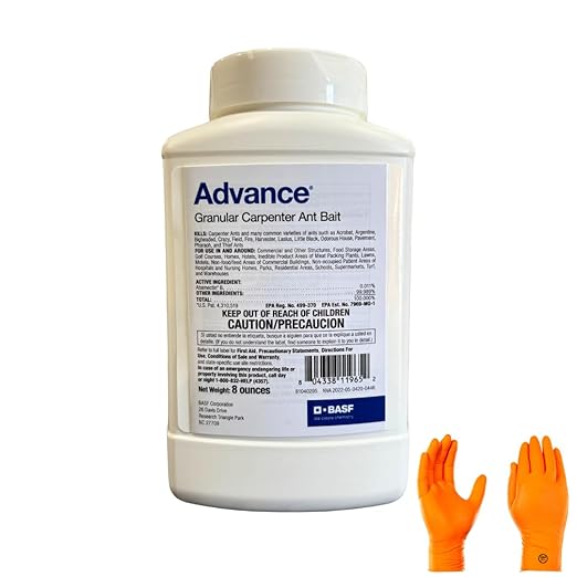 Advance Carpenter Ant Bait 8oz – Targeted Ant Control for Indoor & Outdoor Use | Premium USA Supply Gloves for Safe Eradication | USA Supply Pest ID Card