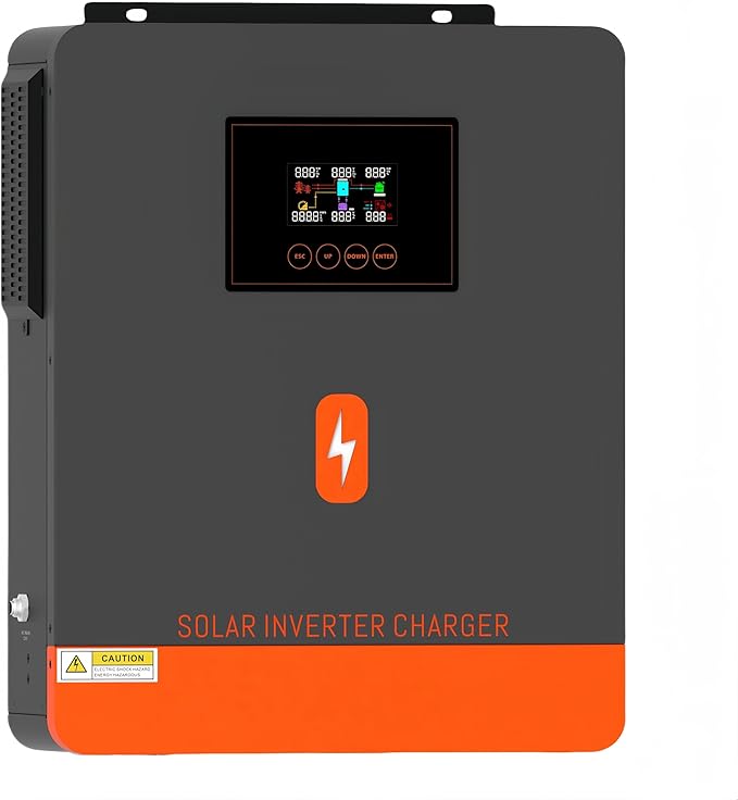 PowMr 3600W Solar Inverter 24V DC to 110V AC, Pure Sine Wave Power Inverter with 120A MPPT Controller and 80A AC Charger, Max.PV Input 4200W, 500VDC, fit for 24V Lead-Acid and Lithium Batteries