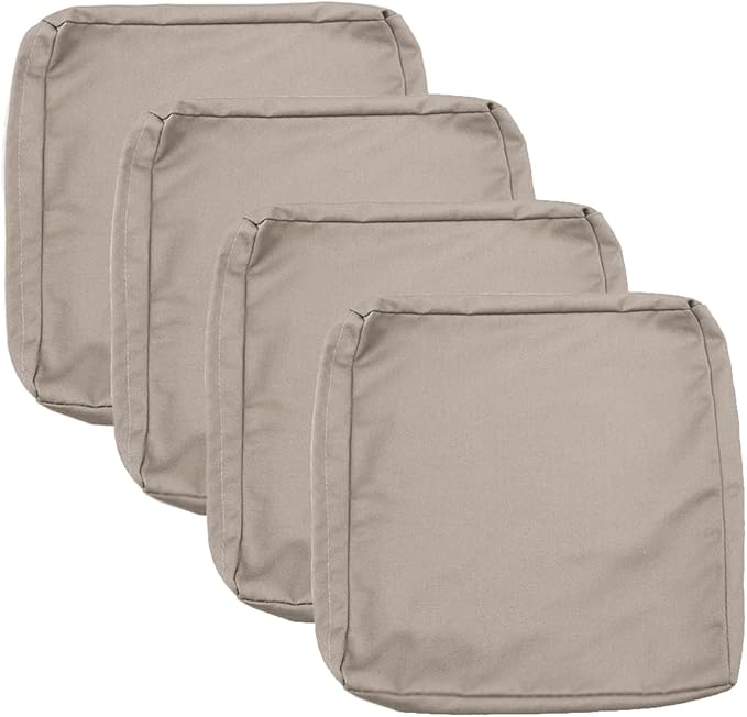 Sqodok Patio Cushion Covers 24x22 inch, 4Pack Replacement Cushion Covers, Waterproof Outdoor Cushion Slicovers Sectional Cushions Cover for Sofa Chair, Tan