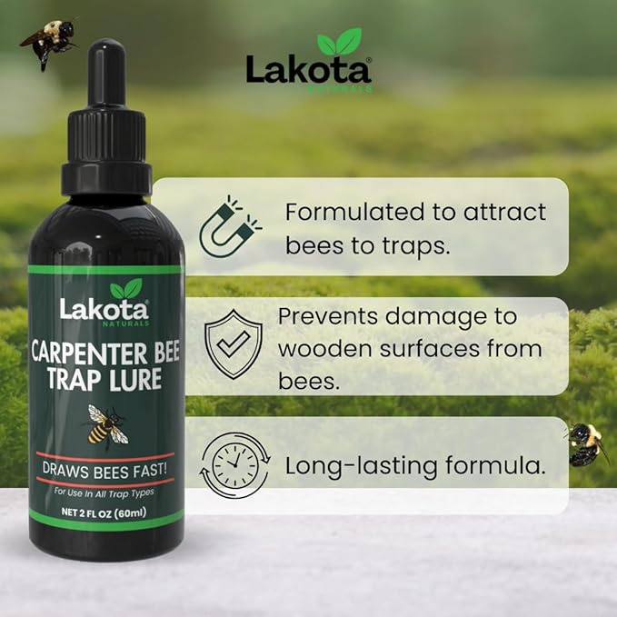 LAKOTA Naturals Carpenter Bee Trap Lure Attract More Bees to Your Traps Carpenter Bee Traps for Outside