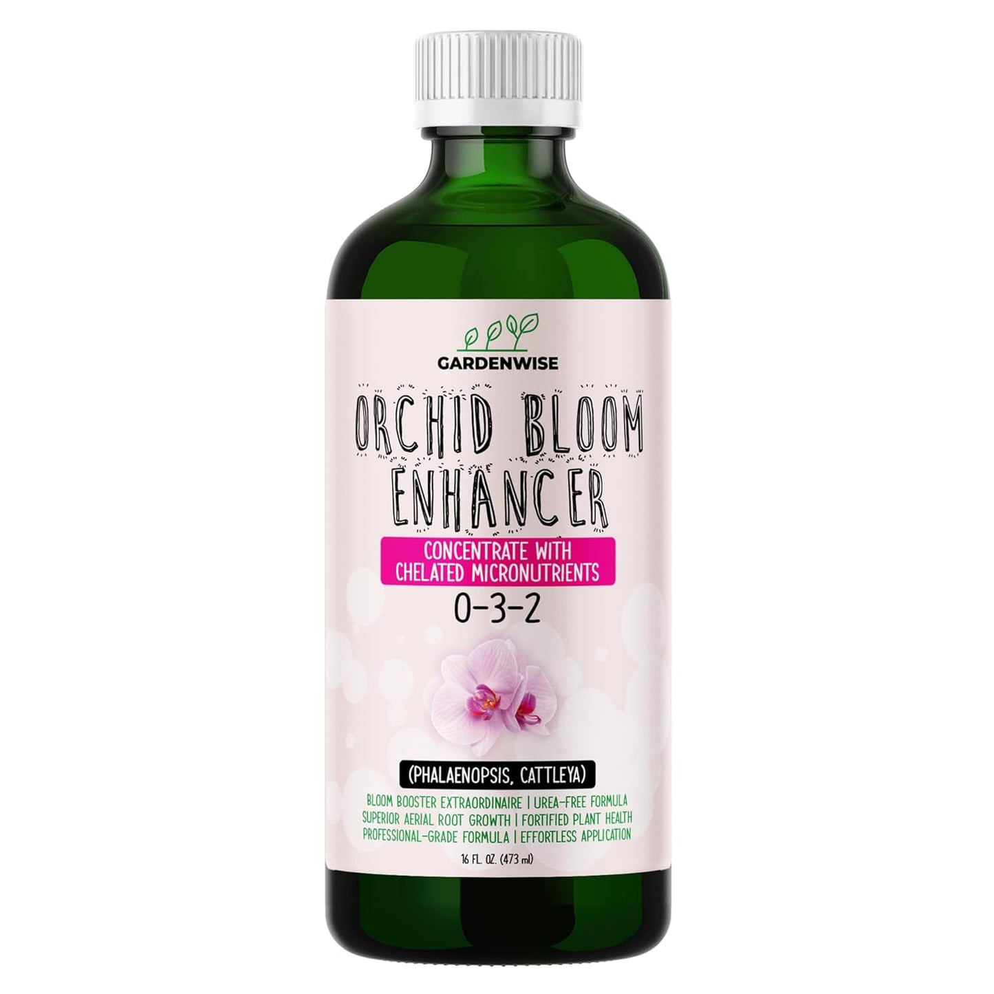 0-3-2 Giant Bloom: Orchid Bloom Enhancer - Orchid Bloom Booster - Orchid Food Fertilizer Concentrate - Chelated Nutrients for Healthy Flower & Reblooms (16 OZ)