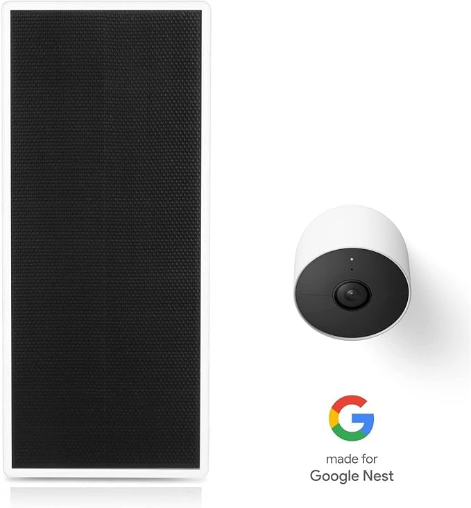 Wasserstein Premium Solar Panel, Solar Panel Charger for Google Nest Cam Outdoor or Indoor, Battery - 3.5W Solar Power - Made for Google Nest