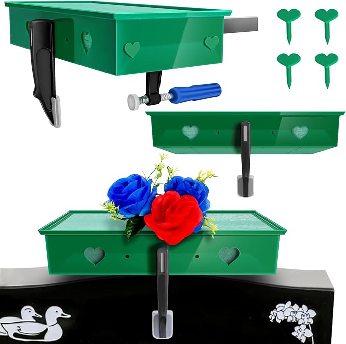 2 Pack Headstone Flower Saddle, Adjustable Cemetery Floral Holder for 3"-8" Graves, Wind-Resistant&Non-Slip Grip Tombstone Saddle, DIY Memorial Decorations for Memorial Day Mother's Day & Father's Day