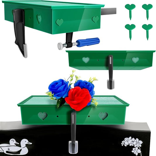 2 Pack Headstone Flower Saddle, Adjustable Cemetery Floral Holder for 3"-8" Graves, Wind-Resistant&Non-Slip Grip Tombstone Saddle, DIY Memorial Decorations for Memorial Day Mother's Day & Father's Day