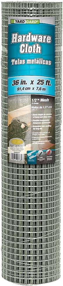 YARDGARD – 1/2 in. Mesh Welded Wire Fence – 36 in. x 25 ft. 19‑Gauge Galvanized Steel – for Garden Protection | Cage Fencing | Chicken & Rabbit Barriers | Crafts