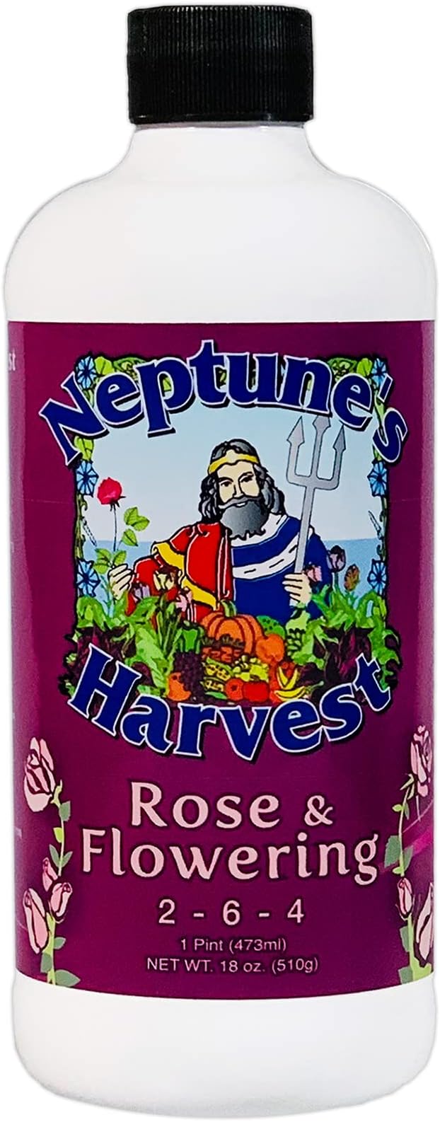 Neptune's Harvest Organic Plant Food Tomato & Vegetable 18 oz and Rose & Flowering 2-6-4 Pint Bundle