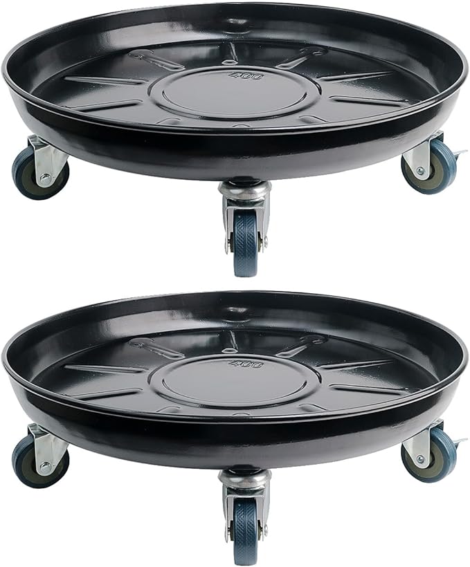 Plant Caddy with Wheels 16 Inch 3 Pack, Heavy Duty Metal Plant Stand & Dolly with Lockable Casters, Holds 230 lbs for Indoor Outdoor Large Flower Pots, Black