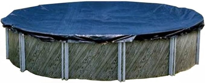 SWIMLINE HYDROTOOLS Super Guard Heavy Duty Pool Cover For Above Ground Swimming Pools |31 FT Cover | Blue / Black | Winch & Cable Included | UV Protected For 28 FT Round Pools | PCO831