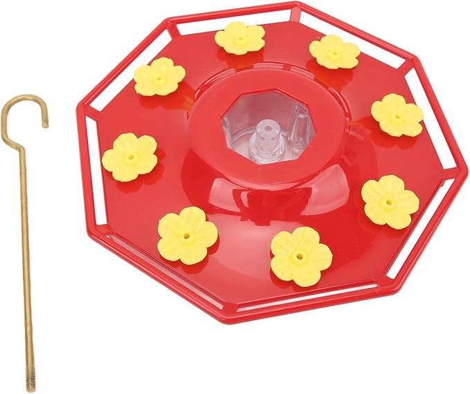 8 Yellow Flower Hummingbird Feeder Plastic Hummingbird Feeder with Copper Hook for Outdoors Hanging
