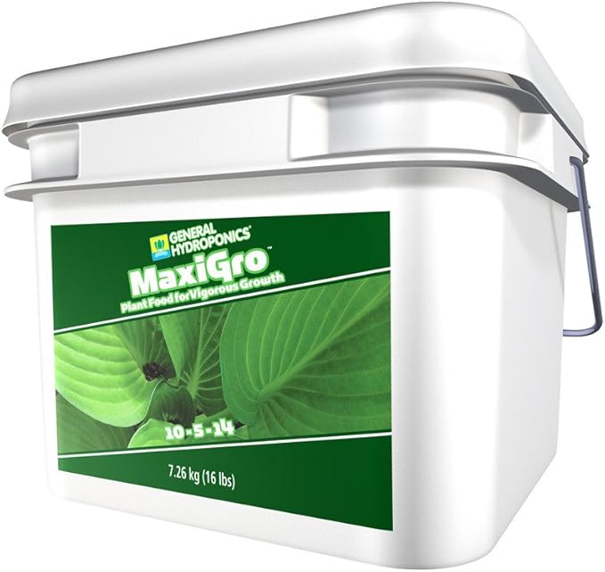 General Hydroponics MaxiGro & MaxiBloom Soluble Nutrient Bundle + Twin Canaries Chart - 2.2 lbs Each