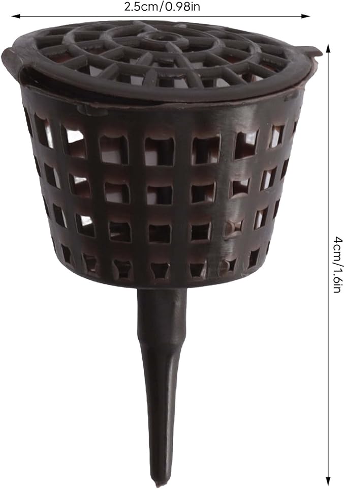100PCS Bonsai Fertilizer Cups, Plastic Fertilizer Mesh Basket with Lid, Planting Fertilizer Net Pot, Garden Nutrition Box Tools for Succulents and Orchids (Small Size with Lid)