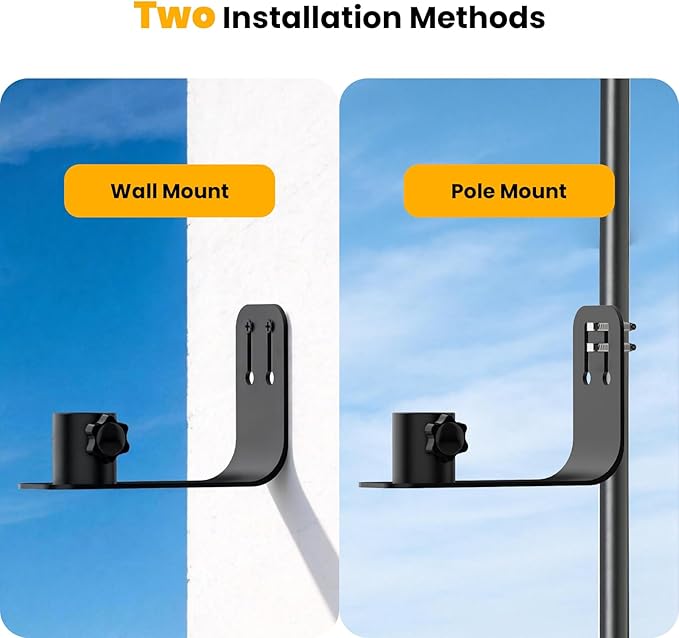 Wall Mount Bracket Designed for Bird Buddy Smart Feeder – Durable Metal Heavy Duty Mount Stand for Wall Fences Poles Post, Weather-Proof Outdoor Feeder Accessory, Black