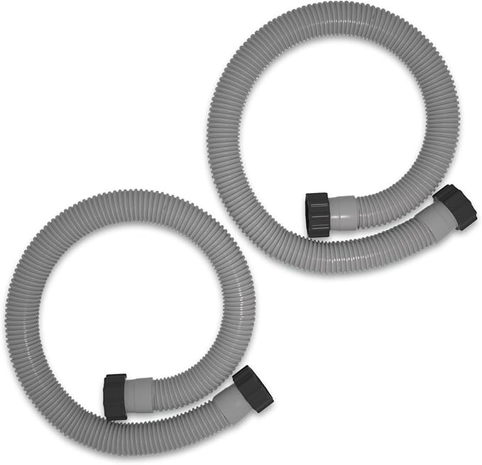 1.5" x 40" Pool Hose Replacement, Pack of 2 - Compatible with Above Ground Pools Filter Pump Hoses, Sand Filters, Saltwater Systems (1,500-2,500 GPH), Grey