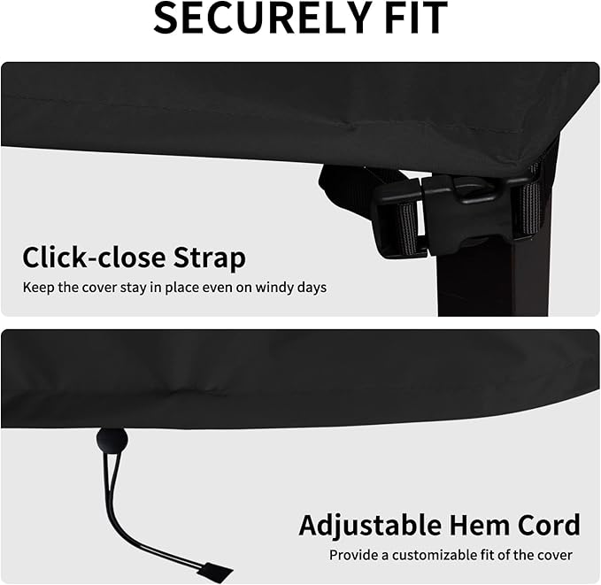 Easy-Going Waterproof Patio Sofa Cover UV Resistant 3 Seater Outdoor Sofa Cover Weatherproof Lawn Patio Furniture Cover with Tape Sealed Seam (76Wx32.5Dx33H inch, Black)
