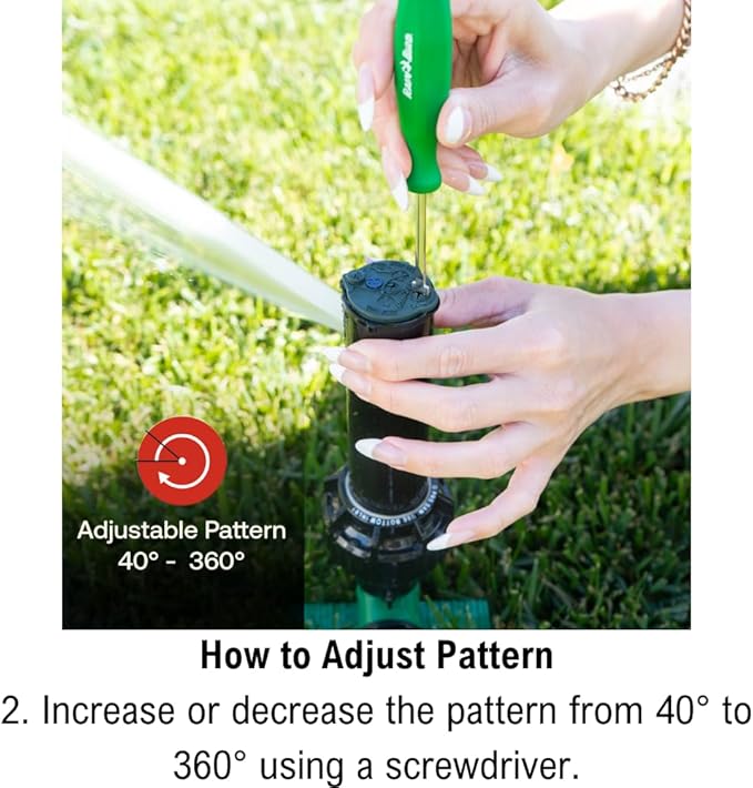 Rain Bird 42SASPG 42SA Gear Drive Rotor Lawn and Garden Sprinkler on Heavy Duty Green Spike, Adjustable 40° - 360° Pattern, 26' - 38' Spray Distance