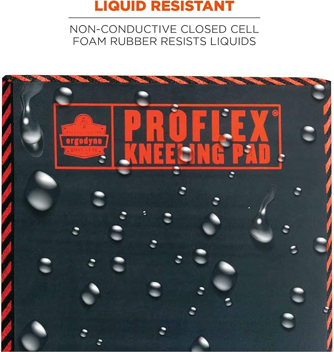 Ergodyne ProFlex 390 Kneeling Pad, Foam Knee Cushion, Water Resistant Kneeling Mat, 18" x 36" x 1", Black, XL