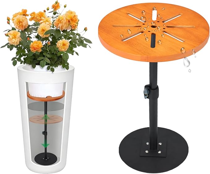 Plant Risers for Inside Pots,Adjustable Planter Insert for Large Pots,Planter Filler Lift Insert Bottom of Tall Flower Pot and Large Plant Containers,7-12.5” Rise, 8" Base, 10" Top-1pack