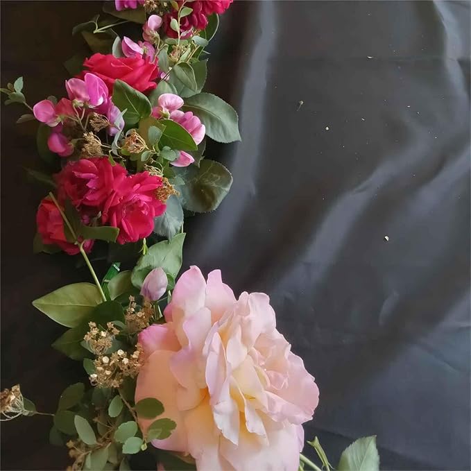 HAKZEON 2 Bunch Floral Foam Garland, Floral Foam Netted Garland, Green Florals Foams Blocks Florals Foams Netting for Home and Wedding Arch Door Flowers Arrangement, 9.2FT Long