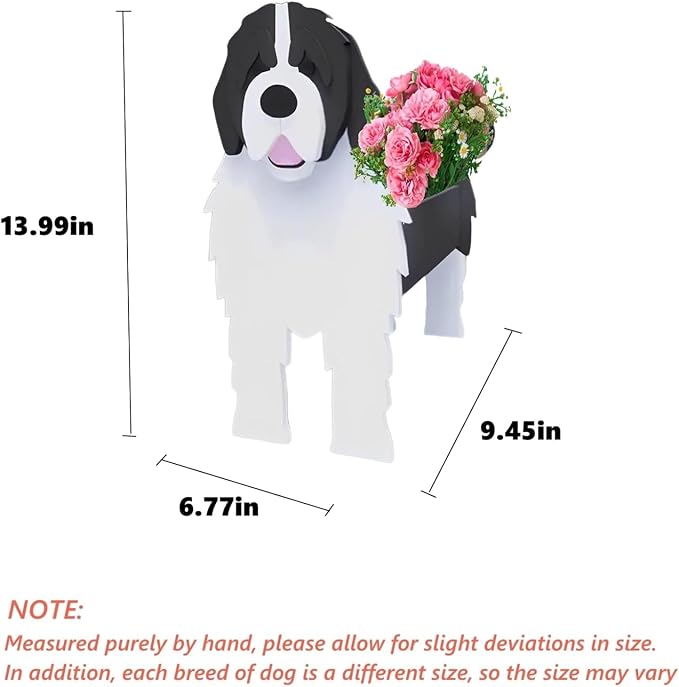 Newfoundland Dog Planter Plant Pots,Cute Dog Flower Planter,Gifts for Pet Lovers,Unique Animal Plant Pots,Office,Indoor Outdoor Garden Decor(9.45 * 6.77 * 13.99in)