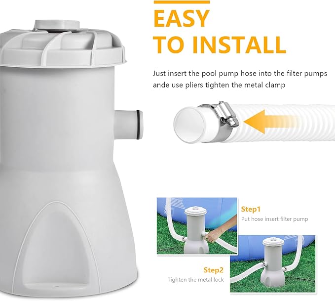 1-1/4-Inch Replacement Pool Hoses for Intex Coleman Bestways Above Ground Pools,1.25" Diameter Pool Hose Compatible with Intex Pump Models #607/#637 (White- 2 Pack)