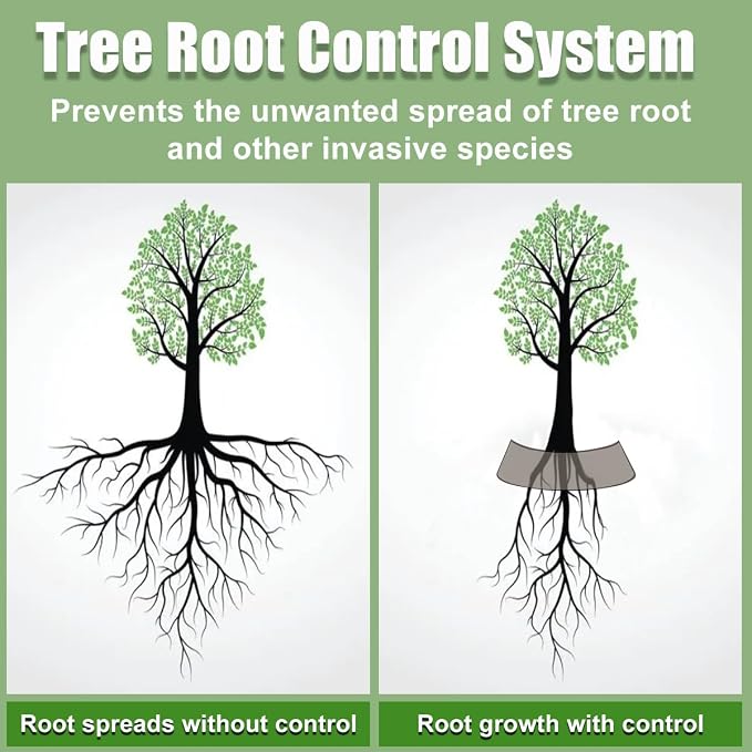 Tree Root Barrier Bamboo Barrier Tree Root Protector Bamboo Shield Plant Grass Weed Substrate Controller Heavy Duty Control System for Sidewalks Roads Driveways Landscape Edging Block 19.7FT*21.6IN