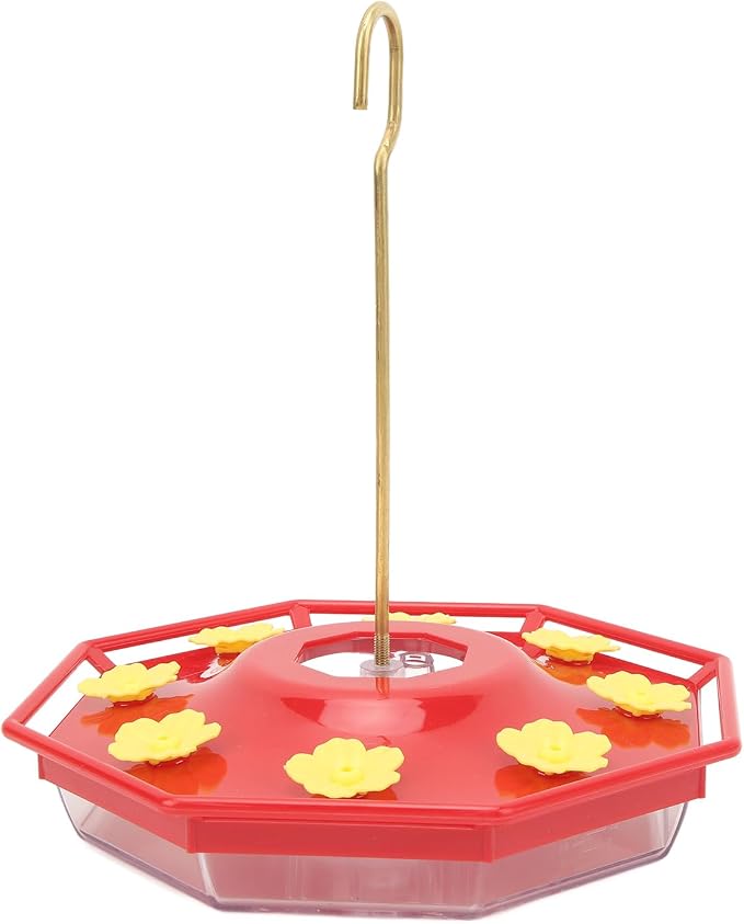 Feeder with Copper Hook Yellow Flower Design for Outdoor Hanging Attracts and Nourishes Hummingbirds in Gardens Patios or Balconies