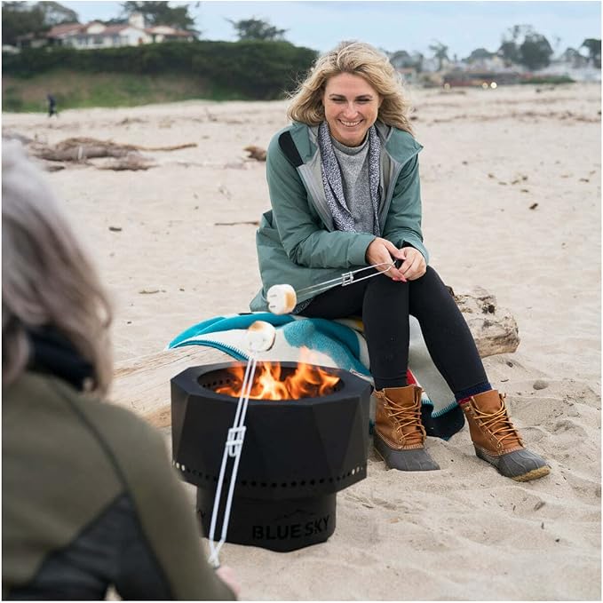 Blue Sky Outdoor Living Ridge Portable Fire Pit, Portable Smokeless Fire Pit with Carrying Bag, Black