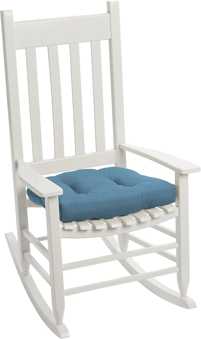 Arden Indoor/Outdoor Rocking Chair Or Wicker Chair Cushion, 2-Pack, 20 x 18, Water Repellent, Rain Proof, Fade Resistant Cushion for Rocking Or Rounded Back Chair French Blue Texture