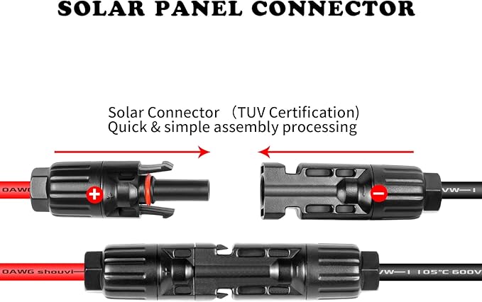 Ansoufien Solar Panel Connector to XT60 Connector Cable 5FT, 10AWG Solar to XT60 Charge Extension Cable XT60 (Plug Female) Cable for RV Folding Solar Panel, Portable Power Station, Solar Generator