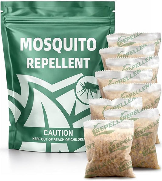 Mosquito Repellent Outdoor Patio, Backyard Mosquito Repellents, Mosquito Deterrent Indoor for Home, Mosquito Control for Door, Keep Mosquito Away from Garage, Last up to 2 Months-8 Pouches