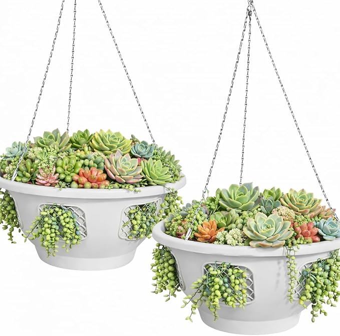 Ultimate Hanging Baskets - Strawberry, Tomato, Flower, and Herb Outdoor Planters - Use Garden Pots for Growing Plants Outside On A Deck, Fence, or Balcony