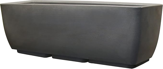 RTS Home Accents 30" Urban Rectangular Garden Planter, Graphite - Stylish, Durable, and Weather-Resistant Planter for Outdoor Gardens, Patios, and Urban Spaces