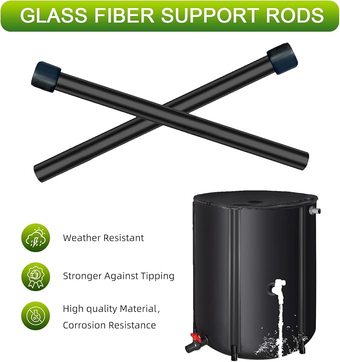 Eco-Friendly Rain Barrel – Efficient Rainwater Collection System with Spigot and Hose – Perfect for Garden Watering and Water Storage – 52 Gallon Portable Water Tank