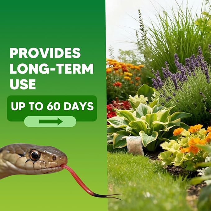 Snake Repellent for Yard, Snake Deterrent Outdoor, Snake Away Repellent for Garden/Lawn, Backyard Snake Repellent, Covers 120 Sq Ft, Lasts Up to 60 Days, 8Packs