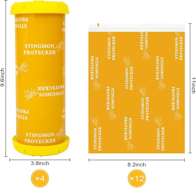4 Pack Wasp Traps Outdoor Hanging, Carpenter Bee Traps for Outside Yellow Jacket Trap Hornet Trap Wasp Catchers Killer
