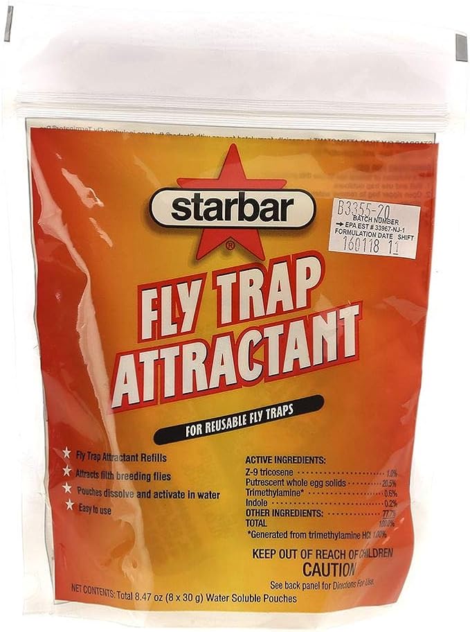 Starbar Fly Trap Attractant Refill For Reusable Fly Traps, 8-30g