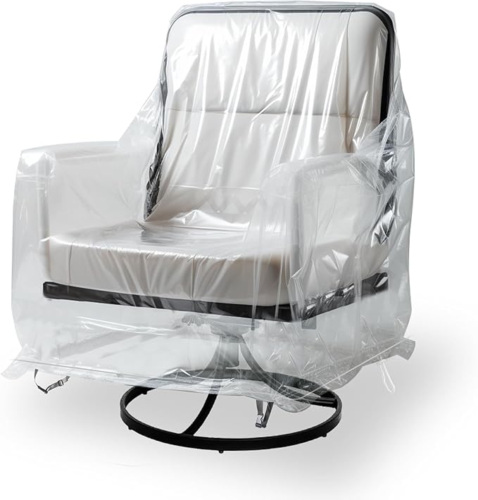 Outdoor Waterproof Swivel Lounge Chair Cover – Heavy-Duty Transparent PVC Protection (1-Pack, 30” W x 34” D x 38” H) for Pet Families Outdoor Furniture