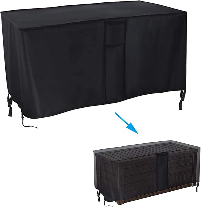 Deck Box Cover Fit for Keter Westwood 150 Gallon Resin Large Deck Box, Patio Furniture Cushion Storage Box Cover Waterproof Dustproof for Outdoor Storage Box- 63” Lx 30”W x 25”H