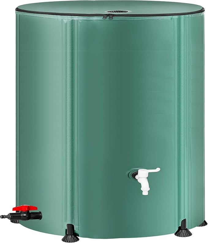 Collapsible Rain Barrel Water Storage Containers-105 Gallon Portable Rainwater Collect System Water Tank to Collect Rainwater from Gutter Downspout Water Catcher with Spigots,Filter＆Overflow Kits