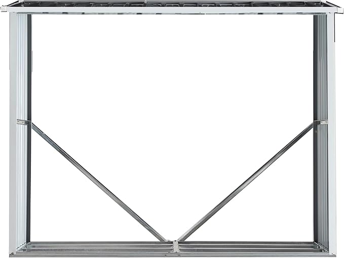YOPTO 68" Galvanized Steel Firewood Rack,Log Holder with Roof,Storage Shed w/Vents,Backyard Garden Patio Porch for Shovels,Umbrellas,Antennas,Escalators,Dark Gray