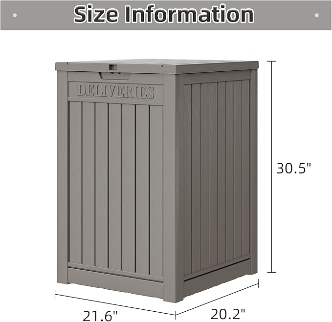 LHBGO Package Delivery Box for Outside, 48 Gallon Storage with Lockable Secure Design, Large Resin Outdoor Package Drop Cabinet