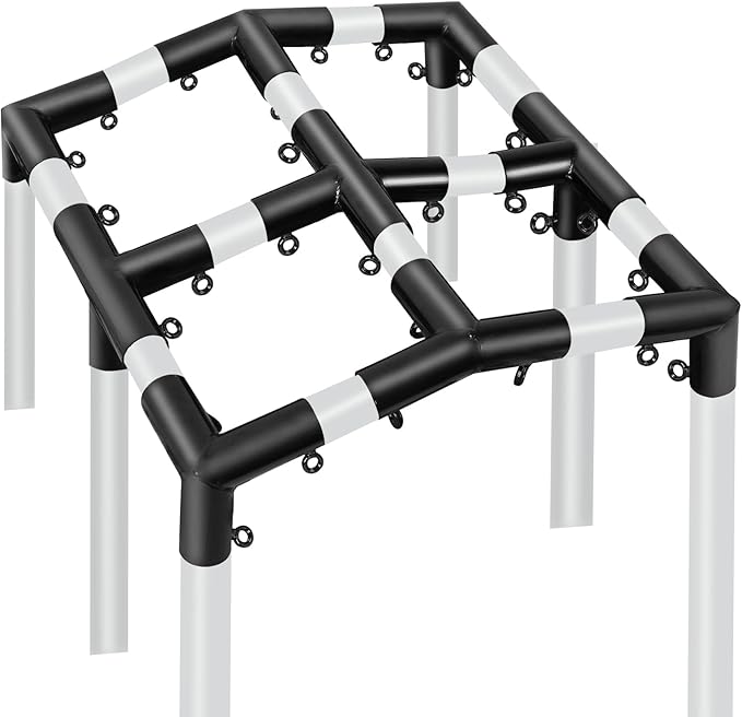 Aoneky 6-Pack 1.05 Inch Corner Canopy Connector Kit, Heavy Duty Carport Frame Fittings for 3/4 Inch EMT Pipe, 156 Degree Peak Angle, Universal for 4 6 8 10 Leg Structures, Black (6-Legs Set)