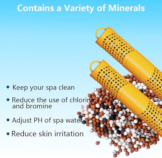 Silver Ion Cartridge for Hot Springs Spa- Hot Tub Silver Ion Cartridge Keeps Spa Water Crystal Clear, Spa Mineral Sticks for Hot Tub Filter Last 4 Months (4-Pack, Yellow)