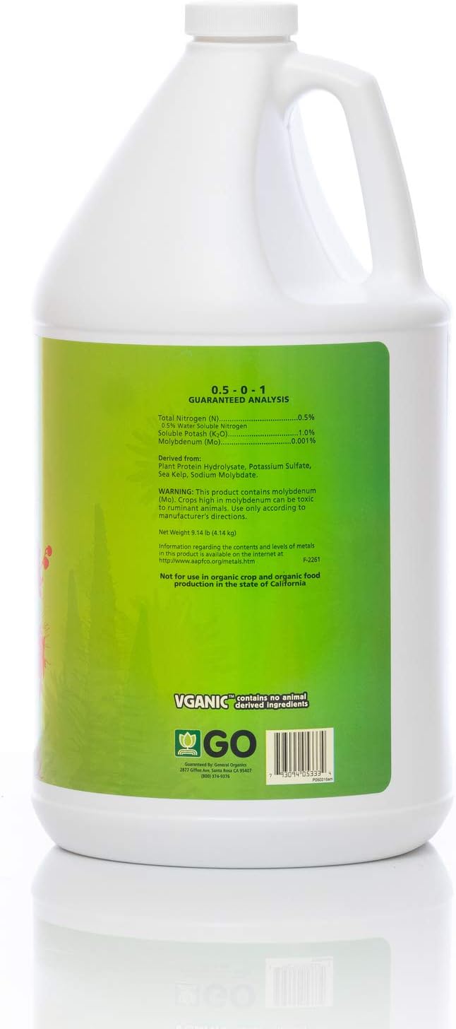 General Hydroponics General Organics BioBud, Bloom Plant Food, 0.5-0-1, 1 gal.