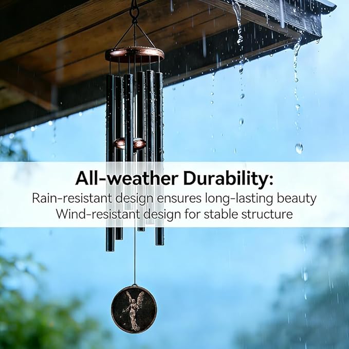 Wind Chimes for Outside, Vintage Angel Deep Tone Wind Chime Outdoor Clearance, Memorial/Festivals/Birthday Gift for Mom Dad Women Grandma, Home Garden Patio Decor (32" Angel)